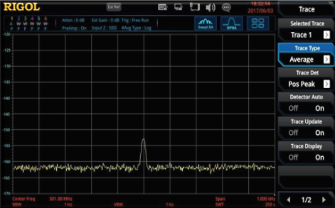 View lower powered signals (harmonics, interference sources) and ease trouble-shooting in swept and real-time mode.